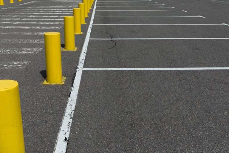 Concrete Bollards on Parking Lot